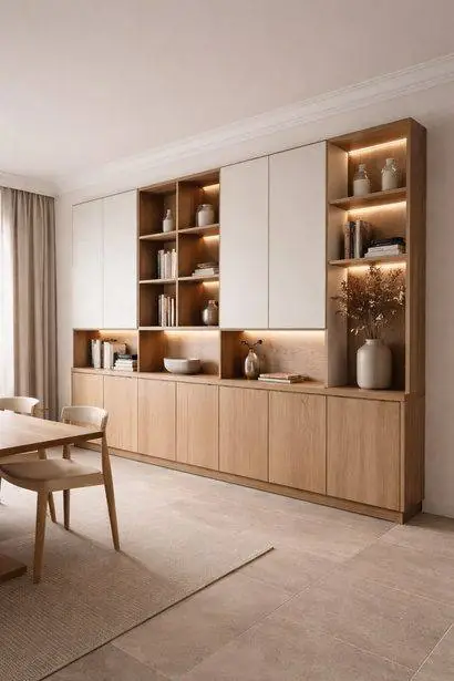 Built-in display and storage joinery unit